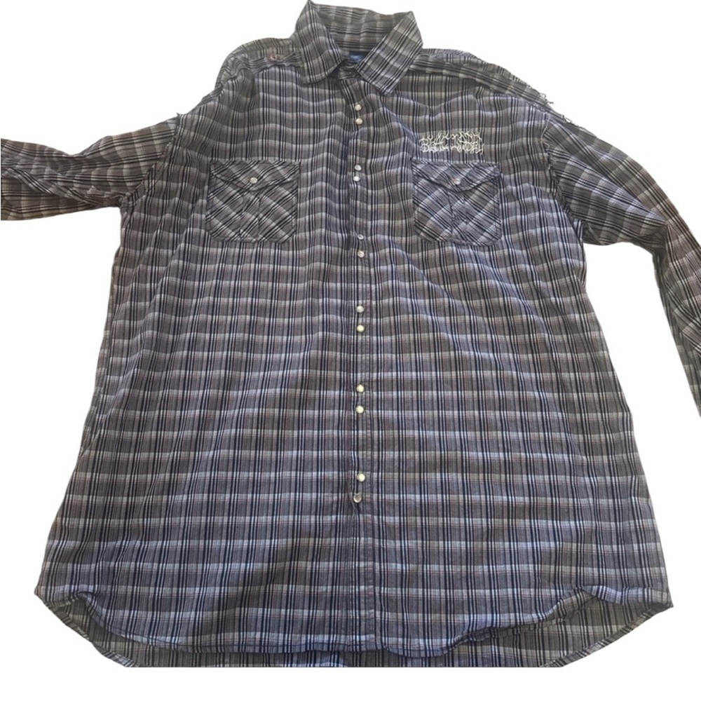 Blac Label Men's Shirt 5 X Pearl Snap Embroidered Long Sleeve